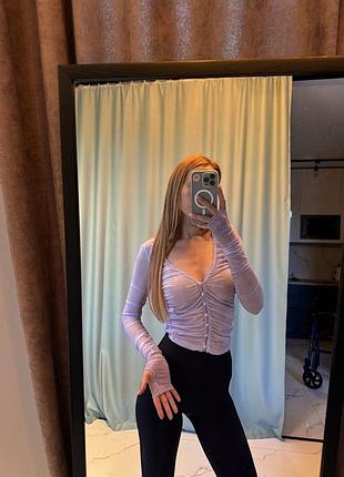 Кофта сітка бузкова