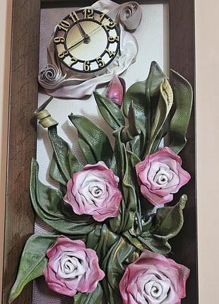 Картина-часы из кожзаменителя