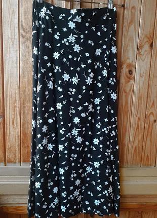 Юбка длинная женская летняя sinsay xxs черная с принтом