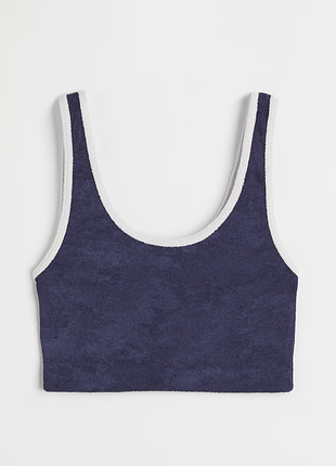 Махровый кроп топ с контрастной отделкой h&amp;m