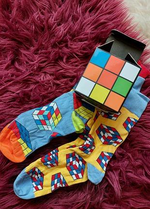 💜💛💚 комплект крутых носков кубик рубика в подарочную коробочку