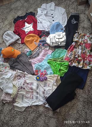 Одежда на девочку от 4-7 лет, пакетом