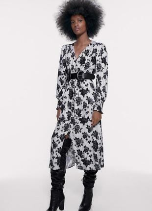 Платье, платье миди на пуговицах zara