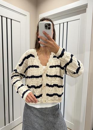 Вʼязаний бавовняний кардиган s m