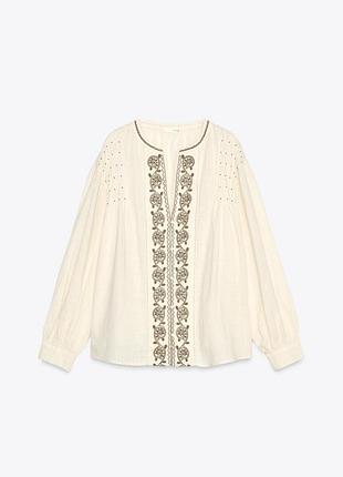 Блуза zara з вишивкою xl