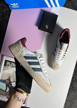 Женские кроссовки adidas spezial white beige