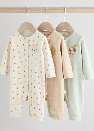 Чоловічки в рубчик з квітковим принтом next 62 68 74 80