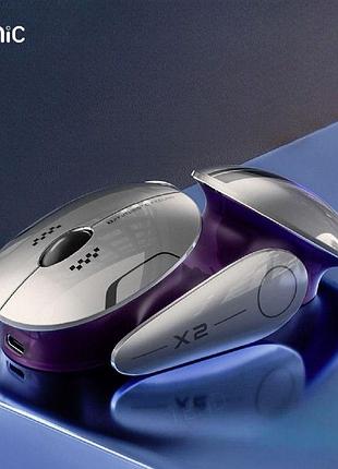 Беспроводная аккумуляторная мышь inphic x2 с led-подсветкой, аккумулятором, bluetooth/2.4g, type-c