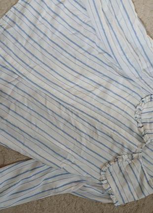 Коронованная рубашка в голубую полоску с красивым воротником, 10 р., papaya