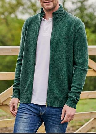 Мужской шерстяной свитер, гольф, кардиган на молнии woolovers, овечья шерсть