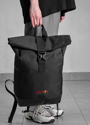 Женский повседневный рюкзак роллтоп школьный without с принтом redbull black