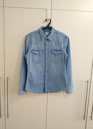 Джинсовая рубашка levis голубой цвет tommy hilfiger g-star raw