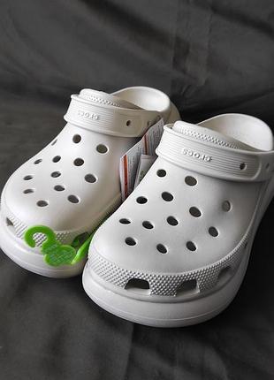Crocs crush кроксы женские на платформе белые. 39-40 размер