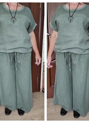 Красивая льняная футболка в размере боталл