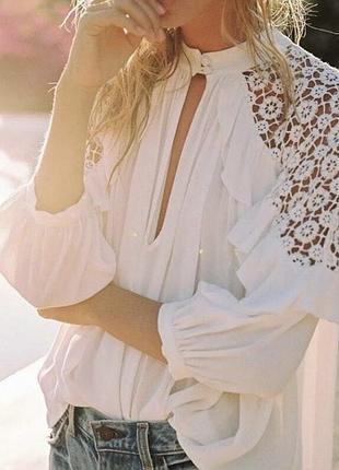 Блуза в стиле бохо free people, вискоза