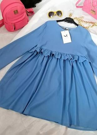 Блуза туника платье рюши воланы разлетайка трапеция