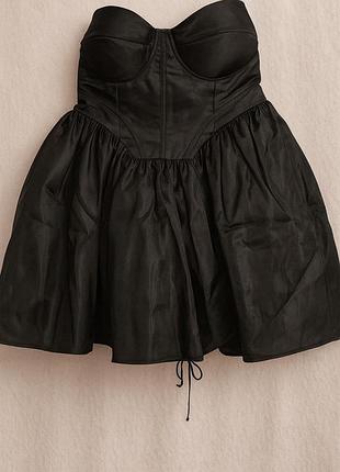 Сукня чорна boohoo міні коктейльна з корсетом