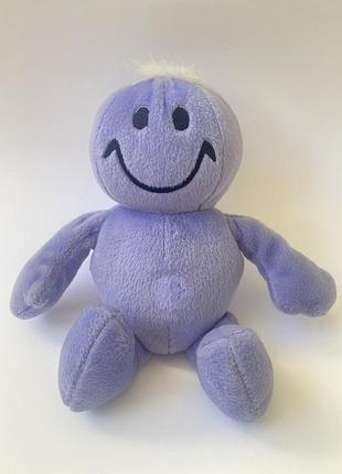 Мягкая игрушка смайл сиреневый смайлик музыкальный мʼяка іграшка смайл емодзі emoji