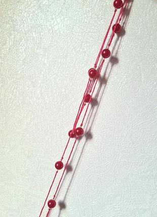 Бусы ожерелье колье красное бижутерия оригинальн бохо стиль этно красный цвет чокер