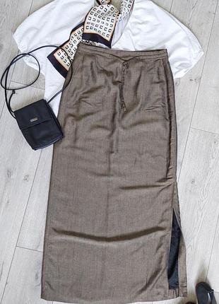 Довга пряма спідниця oui quiset з кишенями льон+віскоза ,(размер 40)