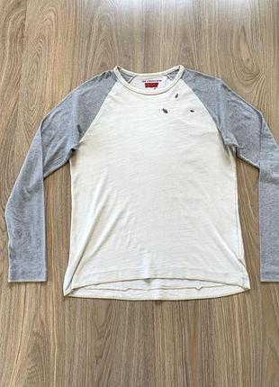 Мужской хлопковый лонгслив с принтом levis