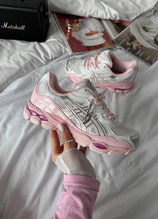 Женские кроссовки asics gel nyc pink silver