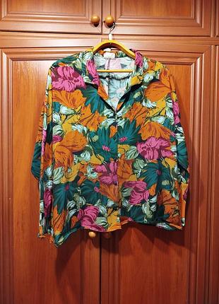 Вільна квітчаста сорочка штапель вінтаж