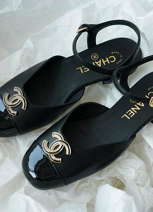 Чорні туфлі шанел люкс