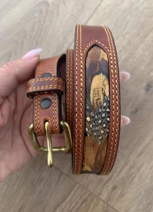 Шкіряний ремінь ручної роботи, р.80