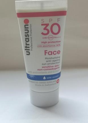 Сонцезахисний крем для обличчя ultrasun original face spf 30, 15 мл