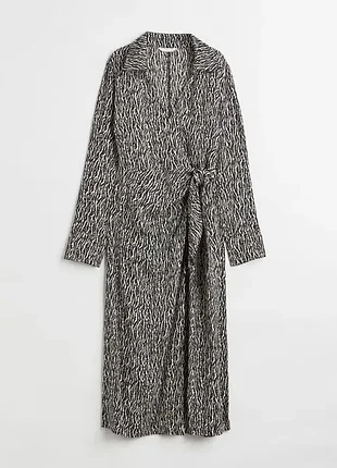 Сукня міді на запах у яскравий принт h&m розмір s