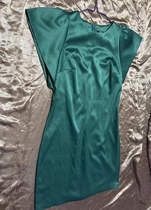 Плаття сукня лазурне атласне