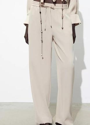 Струмуючі штан в піжамному стилі штани на резинці брюки рівні штаны на резинке в пижамном стиле
