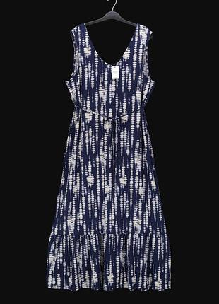 Нове довге плаття "nutmeg" темно-синє з принтом тай-дай. розмір uk16.