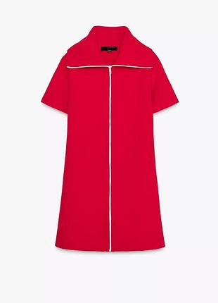 Красное мини-платье zara 5