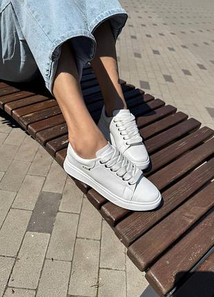 Классические белые кеды из итальянской кожи