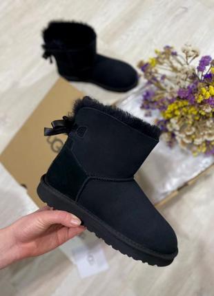 Трендовые ugg mini bailey bow black1 фото