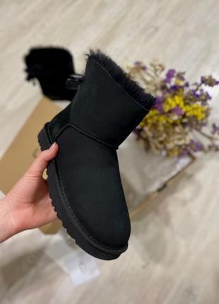 Трендовые ugg mini bailey bow black6 фото