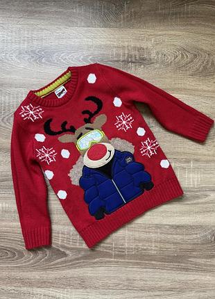 Светр новорічний,светр george,светр з оленем