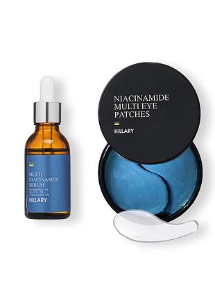 Мультисироватка для обличчя + мультифункціональні патчі з ніацинамідом