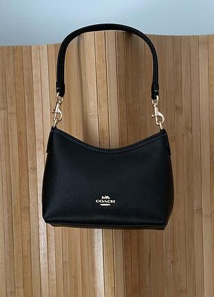 Женская кожаная сумка coach laurel small shoulder bag black
