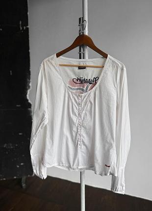 Napapijri womens white long sleeve blouse shirt flag print оригінальна, жіноча блуза з принтом прапора