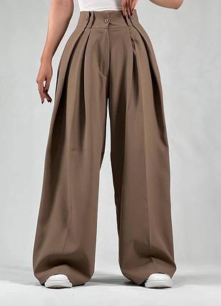 Брюки палаццо, базовые цвета, брюки свободного кроя