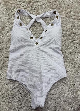 Білосніжний суцільний купальник від calzedonia на m новий!