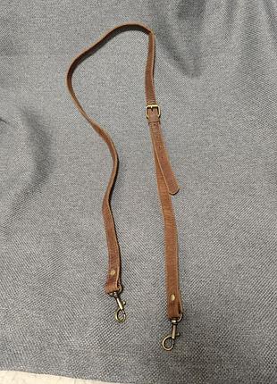 Сумочный плечевой тоненький ремень пояс женский кожаный коричневый для сумки коричневой женской ручка ремешок на плечо до сумки тонкий бронза фурнит