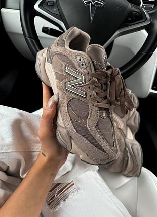 New balance 9060 brown женские кроссовки