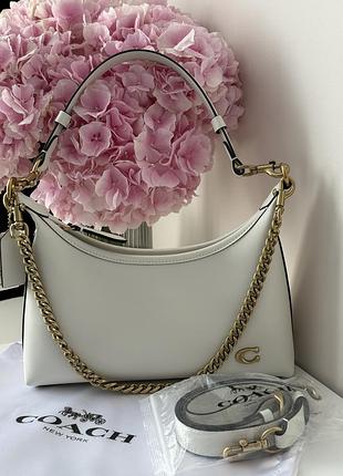 Женская сумочка coach swinger shoulder bag белая