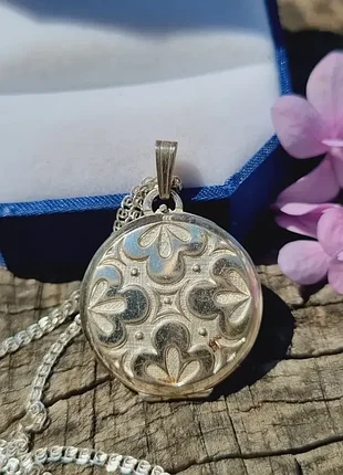 Чарівний срібний кулон-локет, ланцюжок, із секретом (відкривається). 🌺