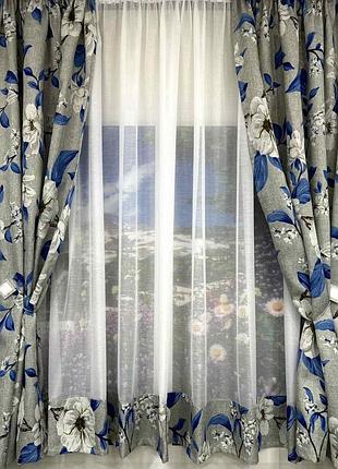 🩶 комплект со шторками 🩶
4 ширина 1,70 высота 
тюль льон, штори льон.
готовое изделие на одной тесьме 🩶
возможен пошив по вашим пожеланиям 🩶