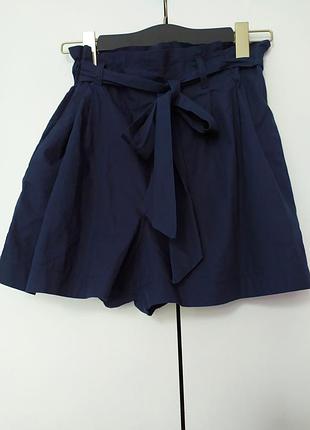 Темно синие классические шорты  zara